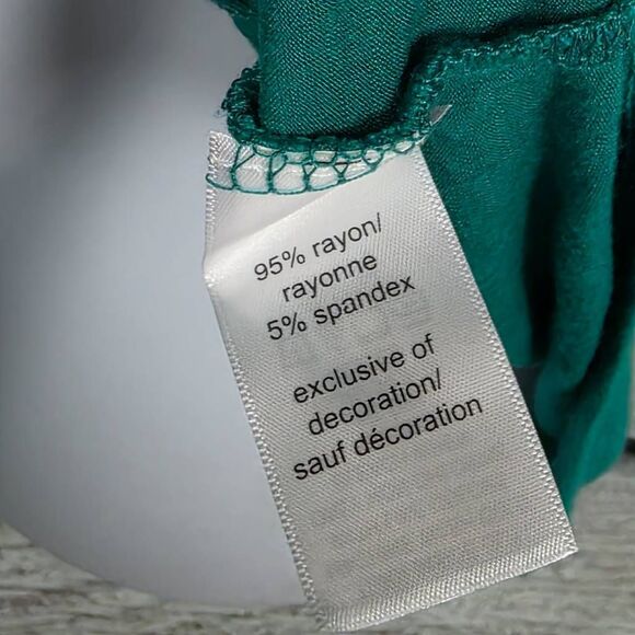 Maurices XL Teal Wrap Front Bell Sleeve Knit Top - Picture 6 of 7